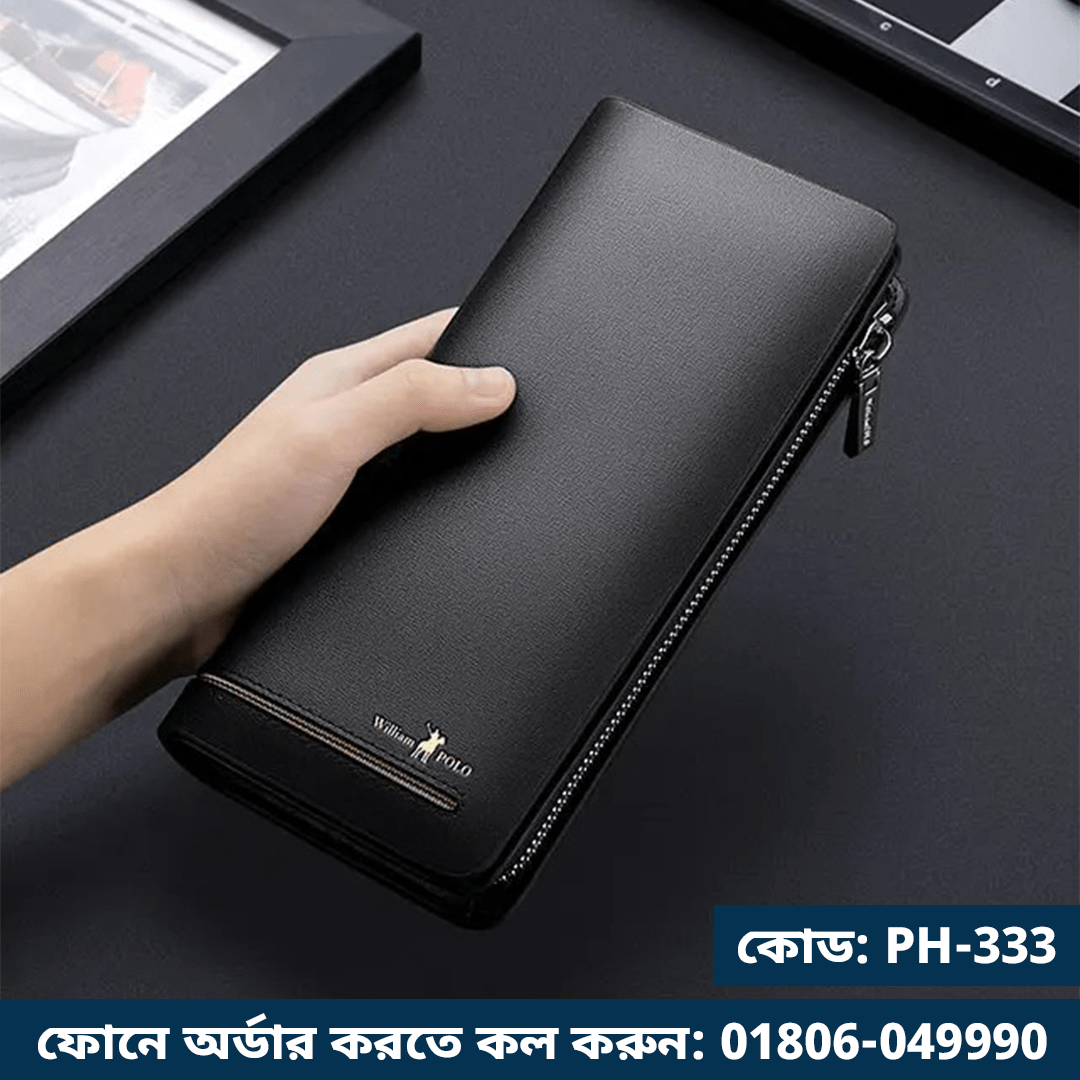 333-BL-5.png 02: PH333-Black | WILLIAMPOLO Luxury RFID long Genuine Leather Card Holder - Image 1