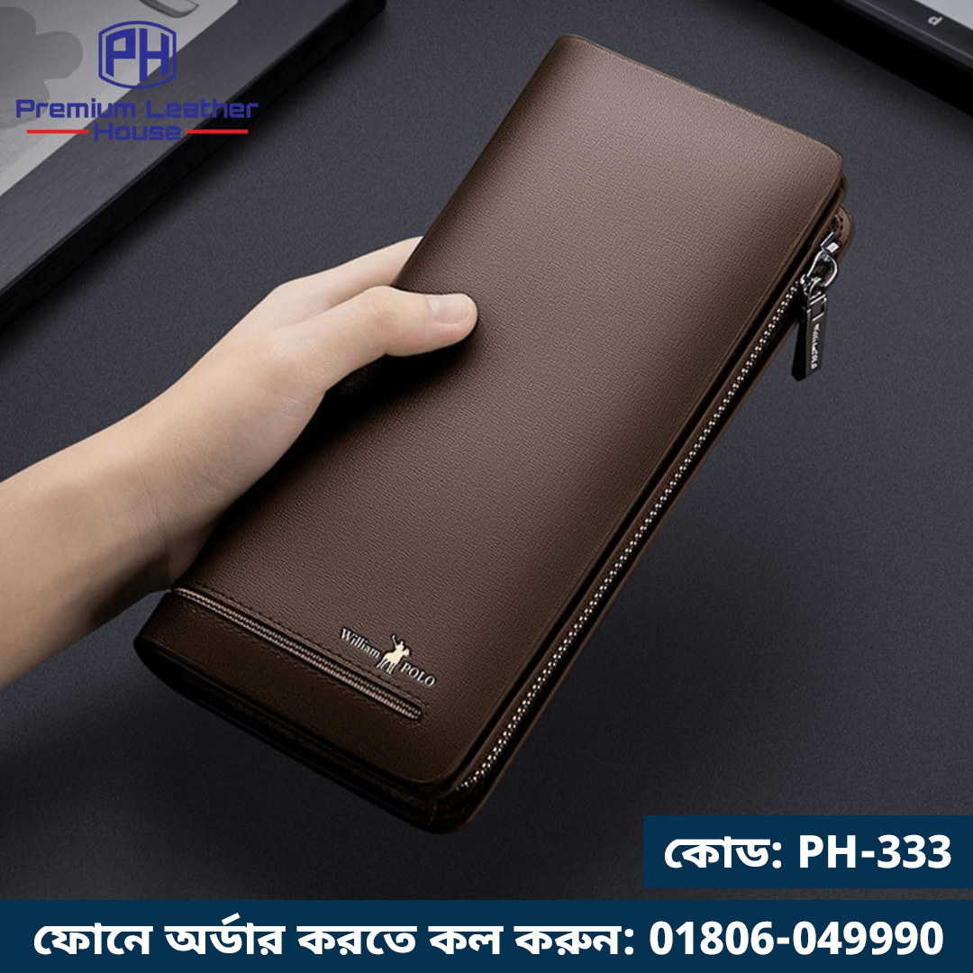 333-BR-2.png 01: PH333-Brown| WILLIAMPOLO Luxury RFID long Genuine Leather Card Holder - Image 1