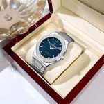 02: BINBOND 818 Silver Blue | Brand Casual Men's Quartz Watch Octagonal Luxurious And Fashionable - Image 2