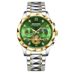 20: BINBOND B1236 Golden Green | Brand Fashion Tourbillon Dial Quartz Watches Men’s Luxury Stainless Steel - Image 4