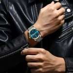 POEDAGAR 936 Golden Blue | Brand New Fashion Quartz Watch for Men Stainless Steel Sports Luminous Date Week Luxury Men's Watches Reloj - Image 4