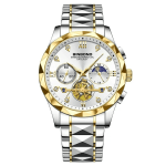 19: BINBOND B1236 Gold White | Brand Fashion Tourbillon Dial Quartz Watches Men’s Luxury Stainless Steel - Image 3