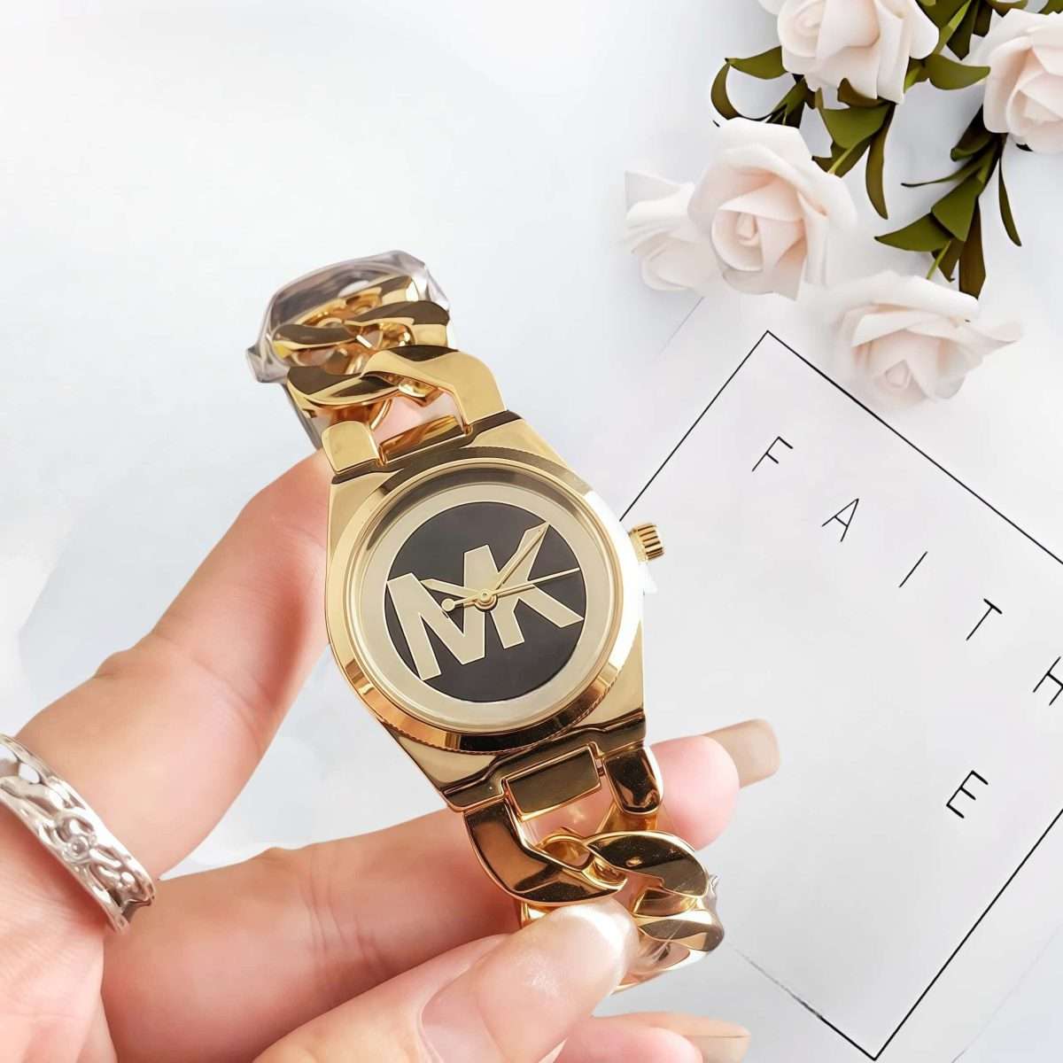 MICHAEL KORS MK Rose Gold-Black | Stainless Steel Fashionable Watch - Image 1