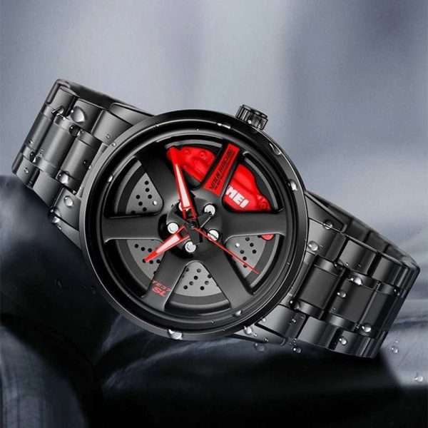15: SKMEI 1787 Red Black | Rotation Wheel Stainless Steel Quartz Watch For Men
