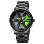 16: SKMEI 1787 Green Black | Rotation Wheel Stainless Steel Quartz Watch For Men - Image 3