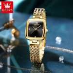 OLEVS 9951 Golden Black | Elegant Women's Watch Trend Waterproof Simple Atmosphere Stainless Steel Quartz Wrist watch Original Certification - Image 3