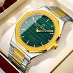 01: BINBOND 818 Golden Green | Brand Casual Men's Quartz Watch Octagonal Luxurious And Fashionable - Image 2